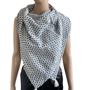 Maison Scotch sjaal wit en blauw